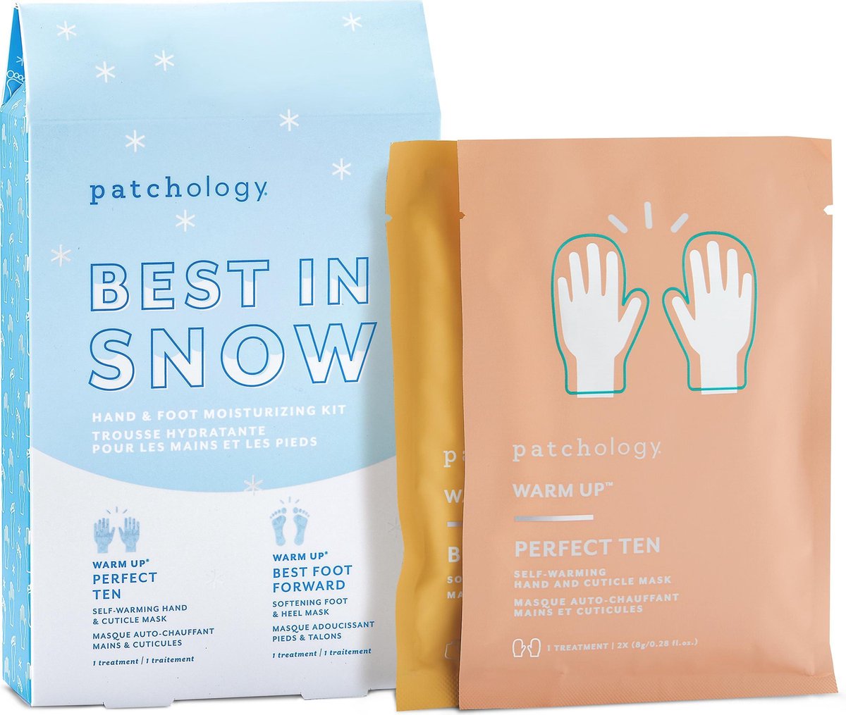 Patchology Best in Snow Limited Edition Hand & Foot Masker Set – Luxe Verzorgingsset Met Voetmasker & Handmasker – Hydrateert, Verzacht & Herstelt Droge Winterhuid – Perfect Cadeau – Selfcare Momentje Voor Thuis – Winter Musthave Set