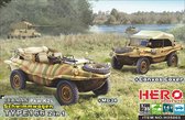 Hero Hobby Kits German PKW.K2S Schwimmwagen Type 166 (2 in 1) + Tamiya lijm