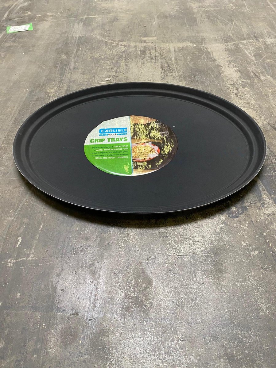 DIENBLAD ANTISLIP OVAAL 63.5X48.9CM CARLISLE - ZWART