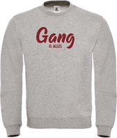 Wintersport sweater grijs XL - Gang is alles - Bordeaux rood - soBAD. | Foute apres ski outfit | kleding | verkleedkleren | wintersporttruien | wintersport dames en heren