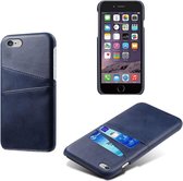 Card Case voor Apple iPhone 8 | iPhone 7 | iPhone SE 2020| PU Leren Back Cover | Luxe Telefoonhoesje | Pasjeshouder | Blauw