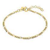 Twice As Nice Armband in verguld zilver, figaro ketting, 3 mm  16 cm+3 cm