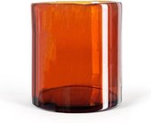 Design vaas Cilinder - Fidrio Amber - glas, mondgeblazen - diameter 18 cm hoogte 20 cm
