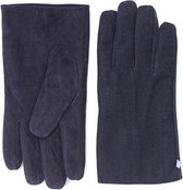 Handschoenen met visgraat en navy leer