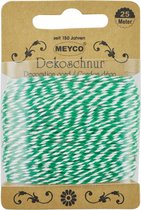 Meyco Decoratie Touw Groen-Wit Ø2mm x 25m | Bakkerstouw | Katoenkoord