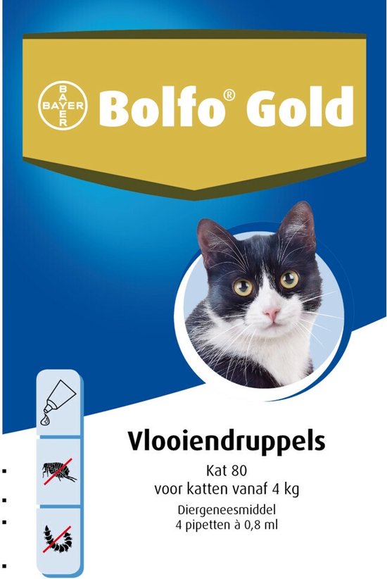 Bayer Bolfo Gold 80 Anti vlooienmiddel Kat