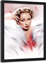 Foto in frame , Marlene Dietrich , 70x100cm , multikleur , Premium print