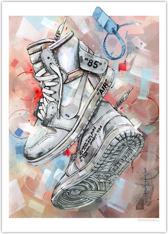Poster - Nike Air Jordan Off-white - 70 X 50 Cm - Multicolor | bol.com