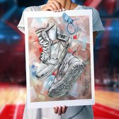 Poster - Nike Air Jordan Off-white - 70 X 50 Cm - White