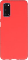 Hoesje Geschikt voor de Samsung Galaxy S20 - Backcover Color Telefoonhoesje - Rood