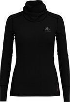 Odlo SUW TOP Turtle neck l/s NATURAL 100% MER Black/Black - Maat XS