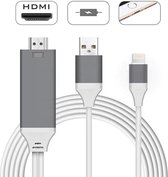 Multifuctionele 8 Pins Lightning naar HDMI FULL HD Kabel + USB 3.0 (power delivery) - 2 Meter-  Hub – Apple Iphone/Ipad - Wit/Grijs