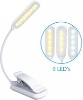 bestberry® Leeslampje 2 met Klem voor Boek - Oplaadbaar - 3 Lichtkleuren - Dimbaar - Flexibel – Staand – LED - Bureaulamp - Klemlamp – Bedlamp – Slaapkamer – Kinderen - Inclusief U