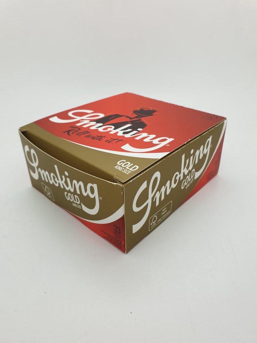 Vloeipapier, Vloei, Smoking Gold, King Size Slim (50stuks)