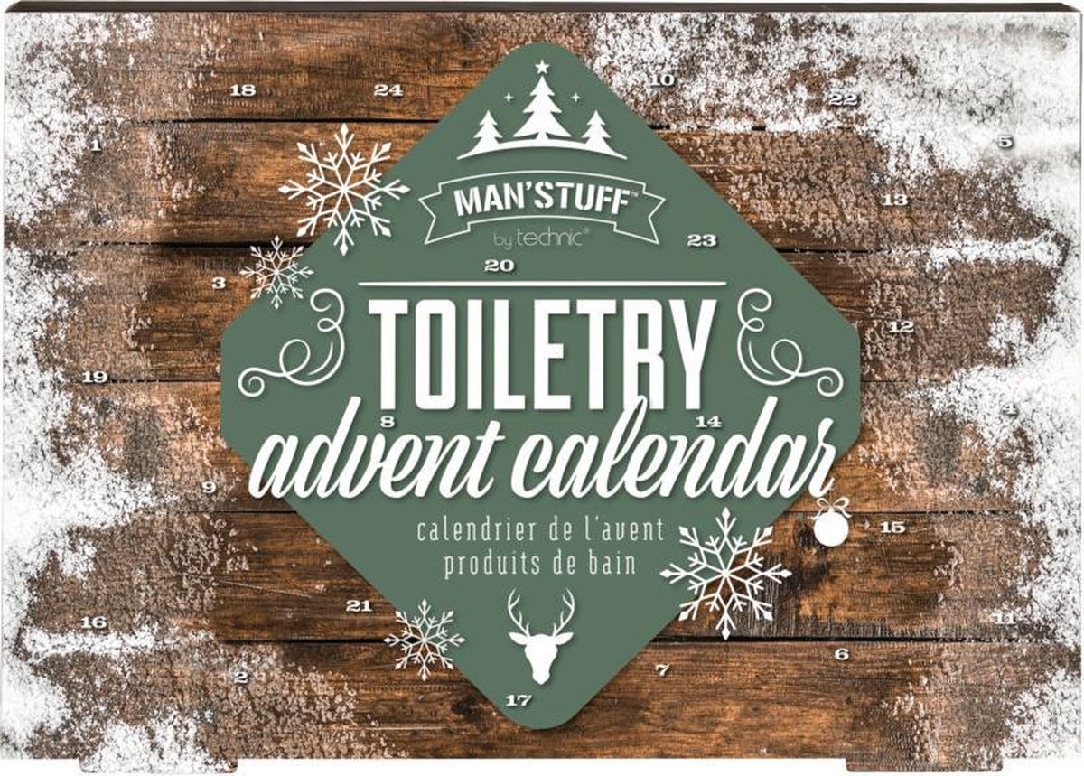 Man's Stuff adventkalender met 24 verschillende toiletartikelen. | bol.com