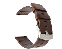 Horlogeband van Leer voor Shinola | 20 mm | Horloge Band - Horlogebandjes | Bruin met Zilveren Gesp
