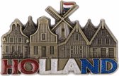 Magneet Molen & Huisjes Holland Met Glitter Brons - Souvenir