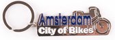Sleutelhanger City Of Bikes Amsterdam Shiny Zilver - Souvenir