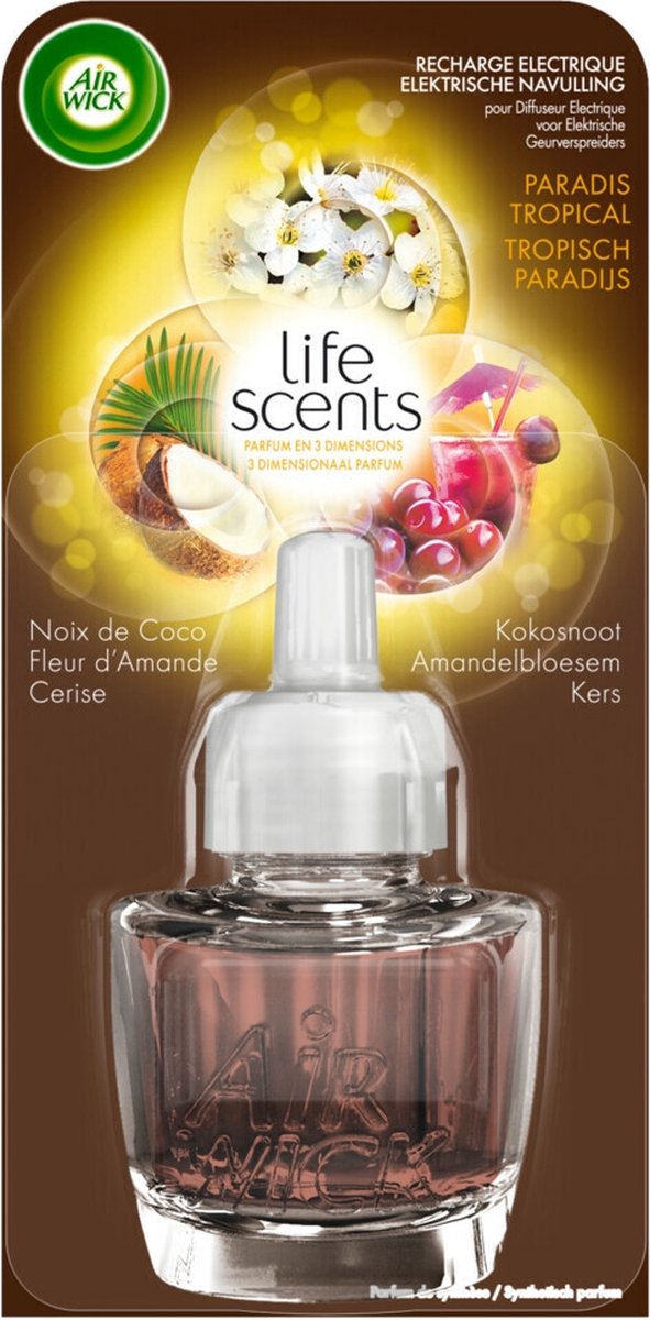 Diffuseur de parfum électrique Air Wick Life Scents Tropical Paradise - 6 x  19 ml 