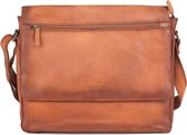 Sparwell lederen tas - Altima - leren schoudertas / messenger tas – Cognac / camel