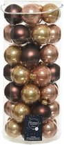 Koker a 49 kerstbal 60mm glas goud/bruin