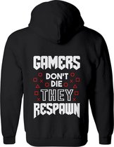 Gamers don't die vest Heren / Dames Rood – Gamer vest met capuchon – Perfect Sweatvest Cadeau – Hoodie met rits