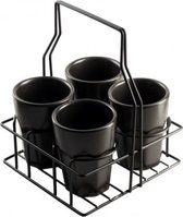 Gusta mokkenset | Serveerset| 5 delig | 4 zwarte mokken