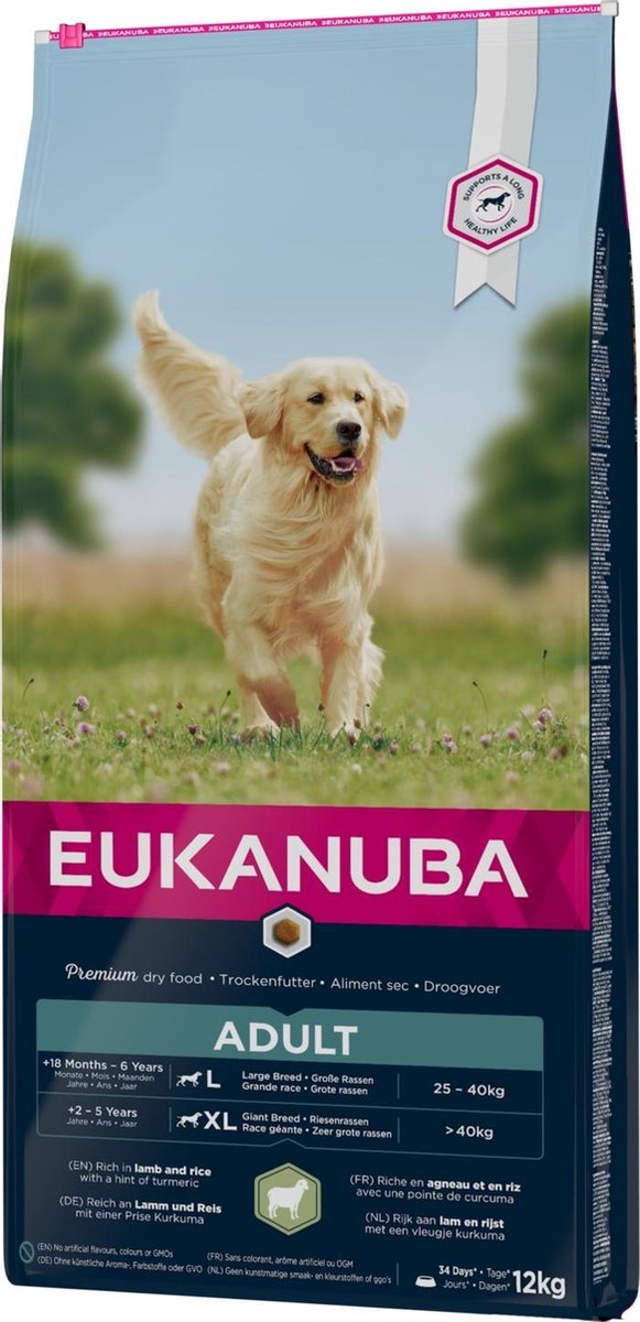 Eukanuba Dog Adult Large Breed Lam & Rijst 12 kg
