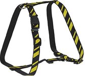 CHAPUIS SELLERIE SLA440 Pettorina regolabile per cani - Collare in nylon satinato a righe nere e gialle - Larghezza 25 mm - Dimensioni 70-90 cm - Misura L