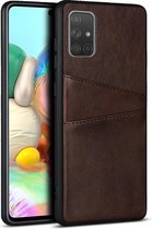Card Case voor Samsung Galaxy A71 | PU Leren Back Cover | Luxe Telefoonhoesje | Pasjeshouder | Bruin