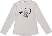 Longsleeve - Lichtgrijs gemeleerd met glitters 'Love Yourself' - Maat 110