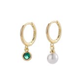 The Pearl & Green - goudkleurige dames oorringen gold plated - Liefs Jade