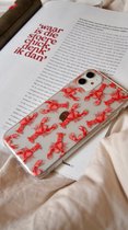Casies iPhone 11 hoesje TPU Soft Case - Back Cover - Lobster Casie / Kreeften rood