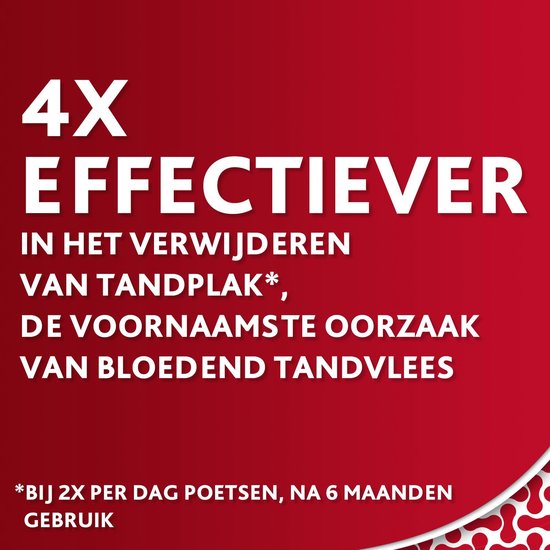 4x effectiever in het verwijderen van tandplak, de voornaamste oorzaak van bloedend tandvlees.