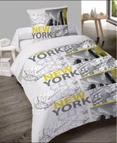 1-Persoonsdekbedovertrek flanel NY World 140x200