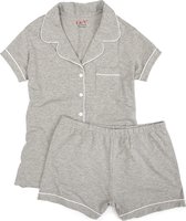 La V kort pyjamaset voor Meisjes met klassieke kraag  Grijs  128-134