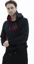 SCR. Fayo - Warme Heren Hoodie - Sweater met capuchon - Zwart - Maat L