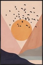 JUNIQE - Poster in kunststof lijst Sun Flock -40x60 /Kleurrijk