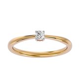 AËLRA 14K geel gouden modieuze damesring 0.10 ct natuurlijke ronde solitaire diamant