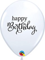 Qualatex - Ballonnen Wit Happy Birthday