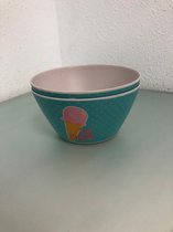 Plastic bakjes met print - twee stuks