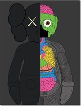 Canvas Experts Schilderij Doek Met Exclusief KAWS Companion Grijs Maat 60x90CM *ALLEEN DOEK MET WITTE RANDEN* Wanddecoratie | Poster | Wall Art | Canvas Doek |muur Decoratie |