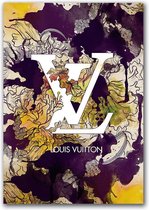 Canvas Experts Schilderij Doek Met Exclusief Louis Vuitton Logo Geel Gekleurd Maat 100x70CM *ALLEEN DOEK MET WITTE RANDEN* Wanddecoratie | Poster | Wall Art | Canvas Doek |muur Dec