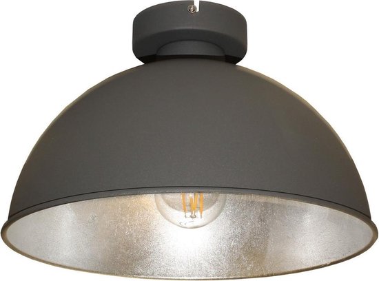 Plafondlamp Curve Grijs/Zilver - Ø31cm - E27 - IP20 - Dimbaar > plafondlamp grijs zilver | plafonniere grijs zilver | lamp grijs zilver | sfeer lamp grijs zilver