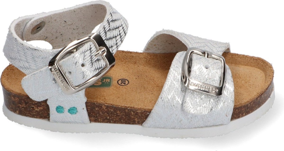Bunnies JR Babette Beach Meisjes Sandalen – Leer Gesp Zilver