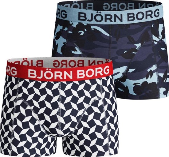 Björn Borg - jongens 2-pack square & camo blauw - maat 146/152 | bol.com