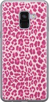 Samsung Galaxy A8 2018 hoesje siliconen - Luipaard roze - Soft Case Telefoonhoesje - Luipaardprint - Roze