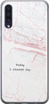 Samsung Galaxy A70 hoesje siliconen - Today I choose joy - Soft Case Telefoonhoesje - Tekst - Grijs