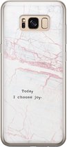 Leuke Telefoonhoesjes - Hoesje geschikt voor Samsung Galaxy S8 - Today I choose joy - Soft case - TPU - Tekst - Grijs