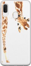 Leuke Telefoonhoesjes - Hoesje geschikt voor Samsung Galaxy A20e - Giraffe - Soft case - TPU - Giraffe - Bruin